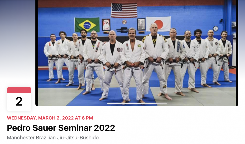 Pedro Sauer Seminar Coming Up Wednesday, March 2!